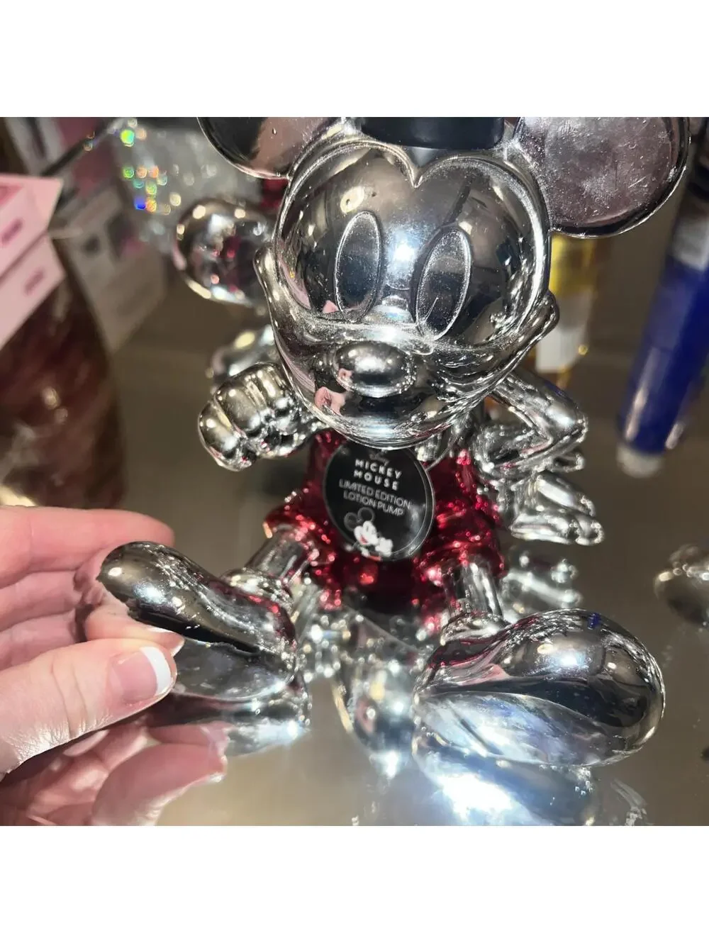 SILVER Metallic LIMITED Disney Mickey Mouse Soap Dispenser Lotion Pump New